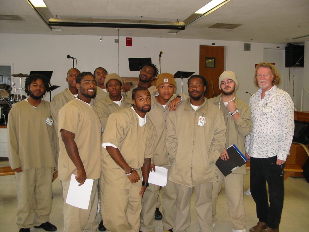 On October 16, 2015, SBB Founder Curt L. Tofteland assisted by two SBB senior mentors and five SBB junior mentors worked with three 18-22 year-old prisoners. As a culmination of their work, the ensemble shared Shakespeare monologues and sonnets plus original spoken word poems written by the journeymen for an audience of staff and education inmates in the chapel.